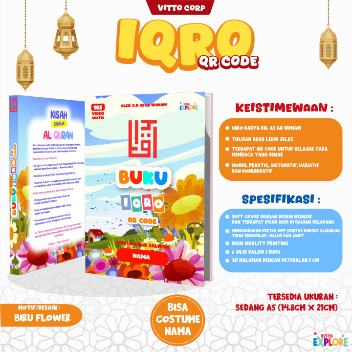PO BUKU IQRO COSTUME NAMA BY VITTO