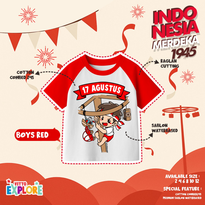 PO T-SHIRT INDONESIA MERDEKA BY VITTO EXPLORE