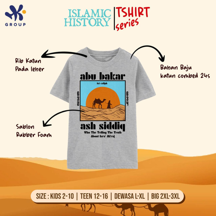 PO ISLAMIC HISTORY TSHIRT (KIDS & TEEN) BY HK GRUP