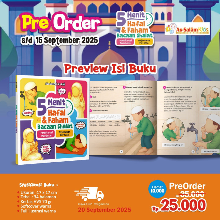 PO BUKU 5 MENIT HAFAL & FAHAM BACAAN SHALAT BY AS-SALAM 