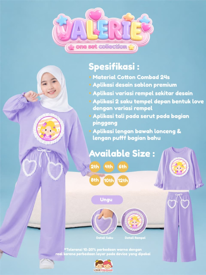 PO SET  VALERIE COLLECTION BY LITTLE KING QUEEN