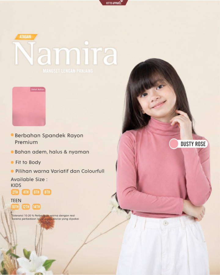 PO NAMIRA MANSET ANAK PANJANG BY VITTO APPAREL