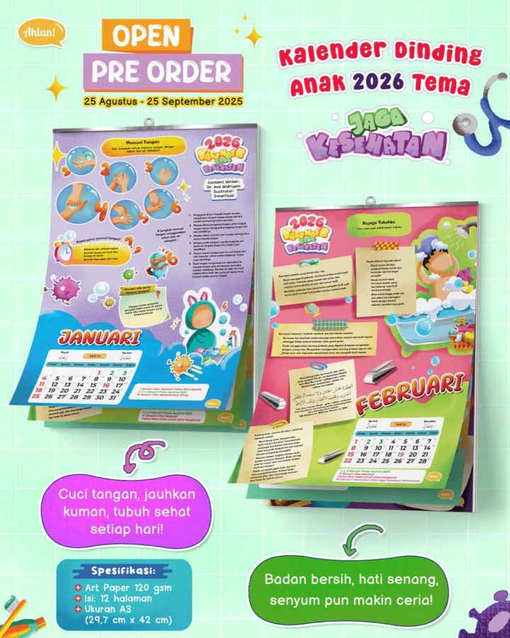 PO KALENDER DINDING ANAK 2026 BY AHLAN