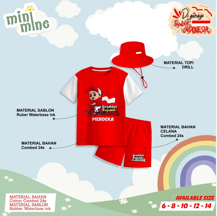 PO SET KEMERDEKAAN BUCKET HAT BY MINIMINE