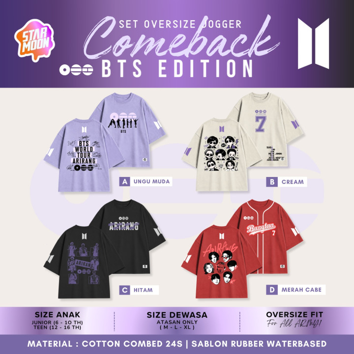 PO SET OVERSIZE JOGGER COMBACK BTS EDITION BY STARMOON
