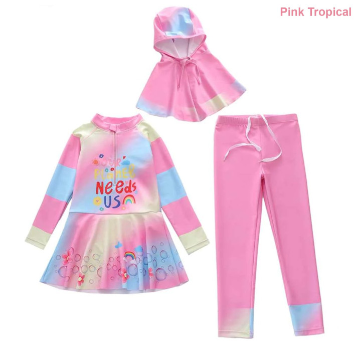 FAST PO 3IN1 TUNIK GIRL SERIES BAJU RENANG