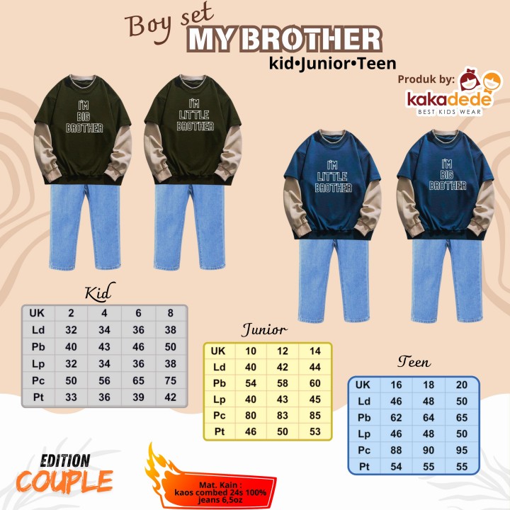 PO MY BROTHER BOY SET KIDS BY KAKADEDE