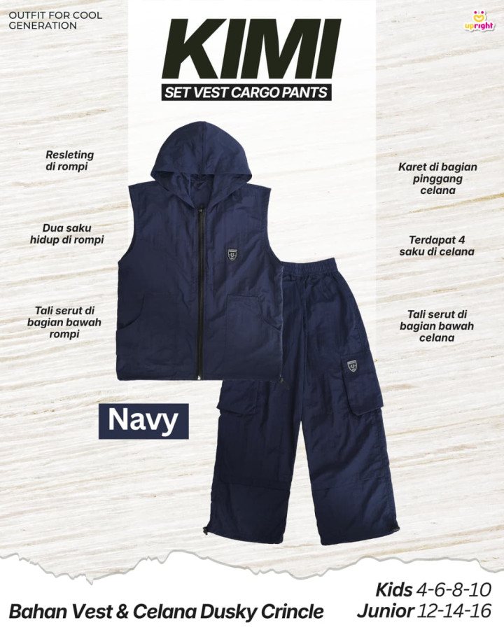 PO KIMI SET VEST CARGO PANTS BY UPRIGHT 