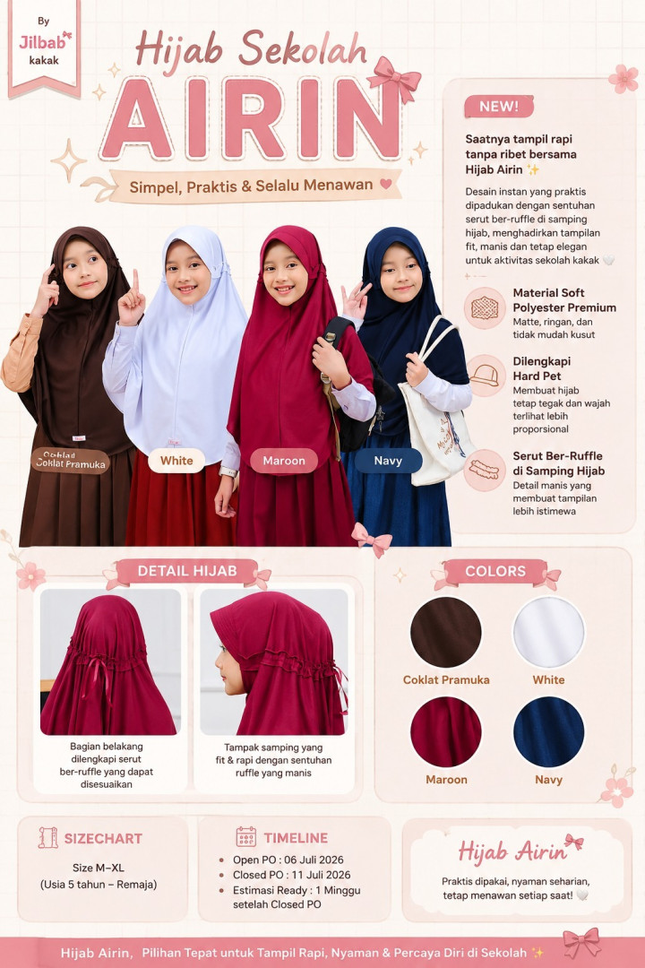 PO HIJAB SEKOLAH AIRIN BY BABYJAB
