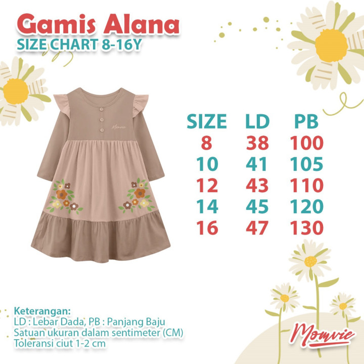 READY STOK GAMIS ALANA BY MOMVIE