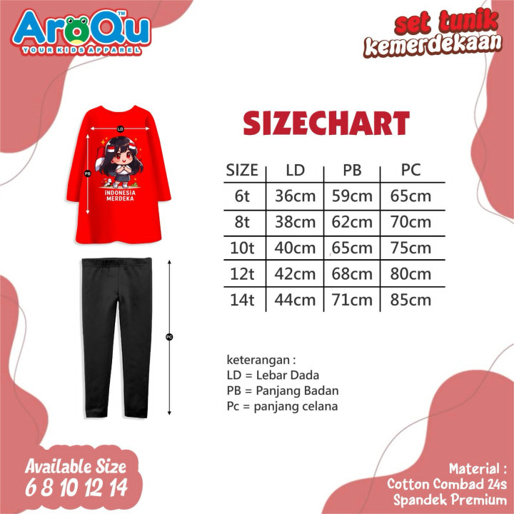 PO SET TUNIK KEMERDEKAAN BY AROQU