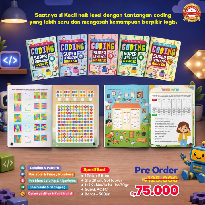 PO AKTIVITAS CODING SUPER LENGKAP ANAK SD JILID 2