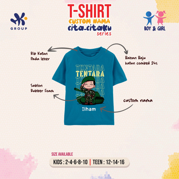  PO T-SHIRT CUSTOM NAMA CITA-CITAKU SERIES BY HK GROUP