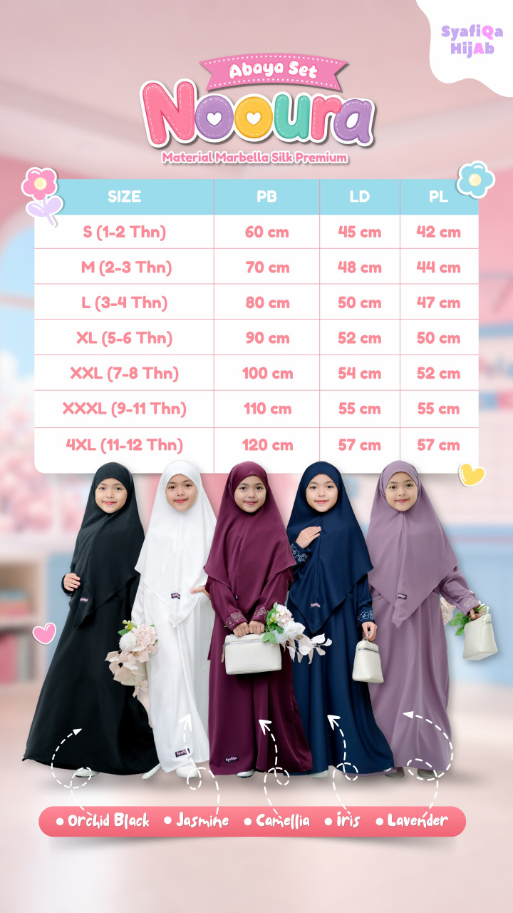 PO ABAYA SET NOURA BY SYAFIQA HIJAB