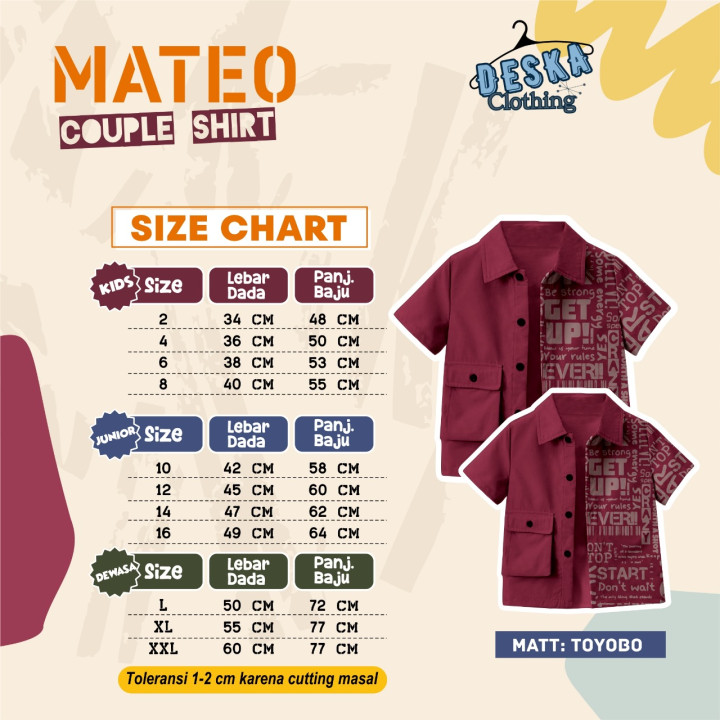 PO MATEO COUPLE SHIRT BY DESKA CLOTING