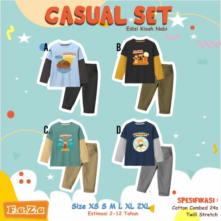 PO CASUAL SET EDISI KISAH NABI BY FAZA