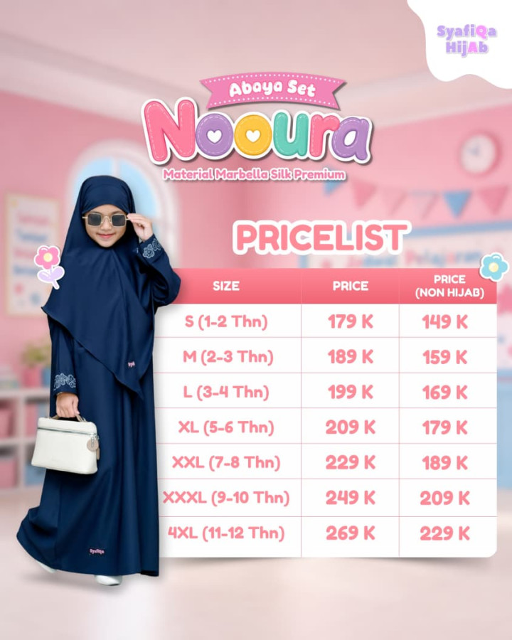 PO ABAYA SET NOURA BY SYAFIQA HIJAB