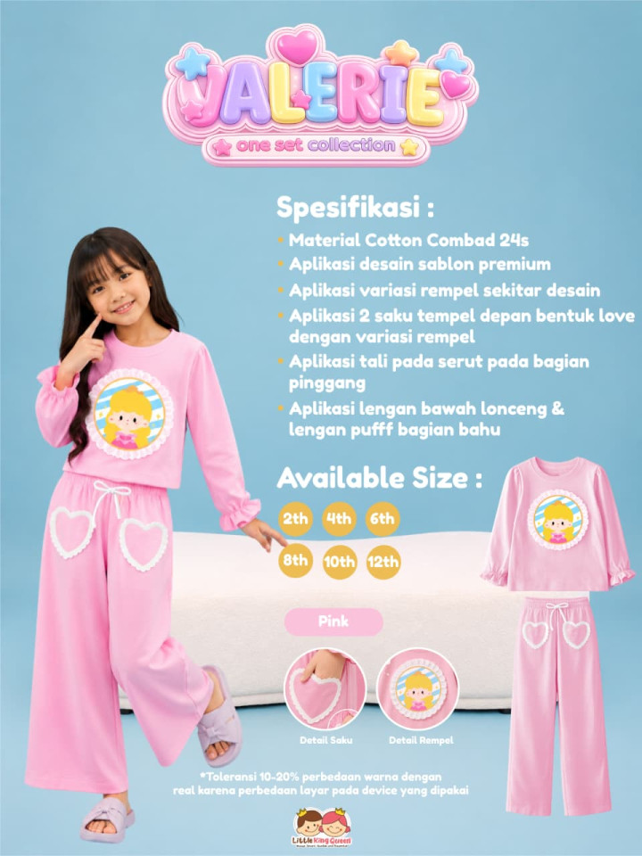 PO SET  VALERIE COLLECTION BY LITTLE KING QUEEN