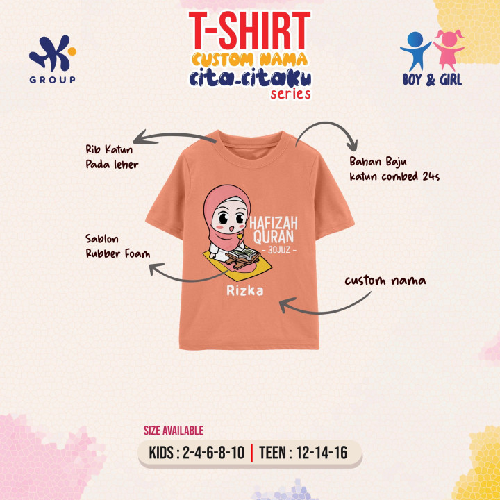  PO T-SHIRT CUSTOM NAMA CITA-CITAKU SERIES BY HK GROUP