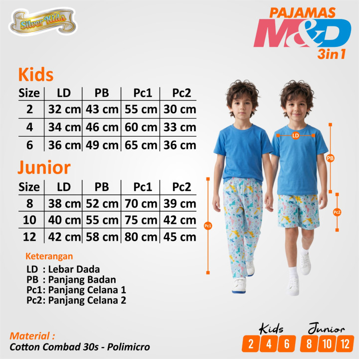 PO SET PAJAMAS M&D 3IN1 BY SILVERKIDS
