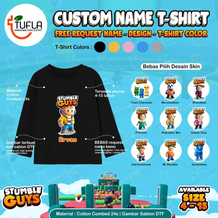 PO CUSTOM NAME T-SHIRT LONG SLEEVE BY TUFLA