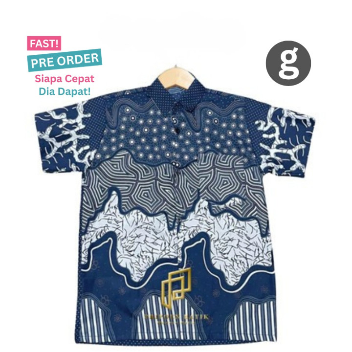 FAST PO AZKA KEMEJA BATIK PENDEK ANAK 