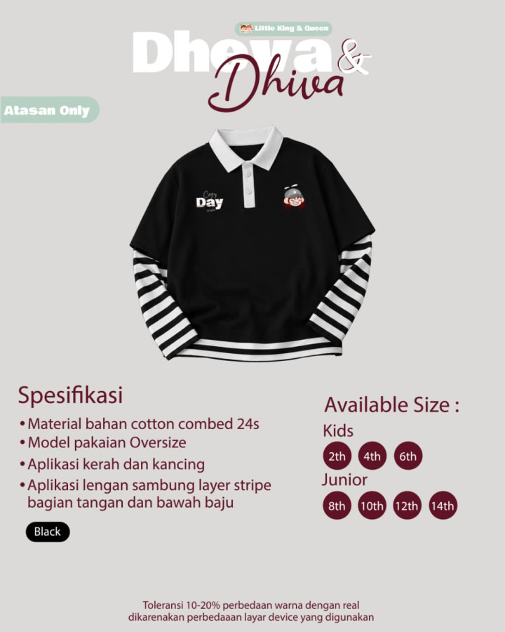 PO DHEVA & DHIVA T-SHIRT ONLY BY LITTLE KING & QUEEN