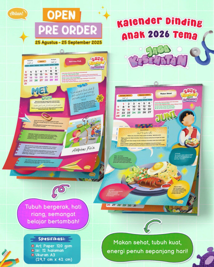 PO KALENDER DINDING ANAK 2026 BY AHLAN