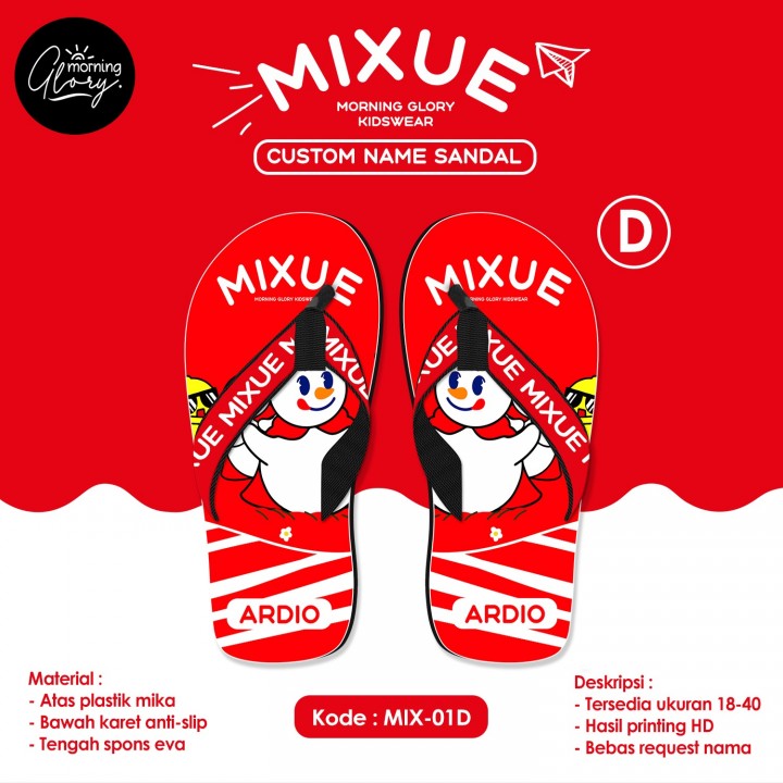 PO CUSTOM SANDAL KARAKTER MIXUE