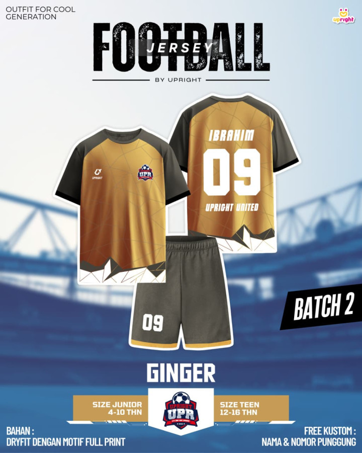 BATCH 2 JERSEY FOOTBAAL TSHIRT CUSTOM NAME DAN NOMOR PUNGGUNG BY UPRIGHT