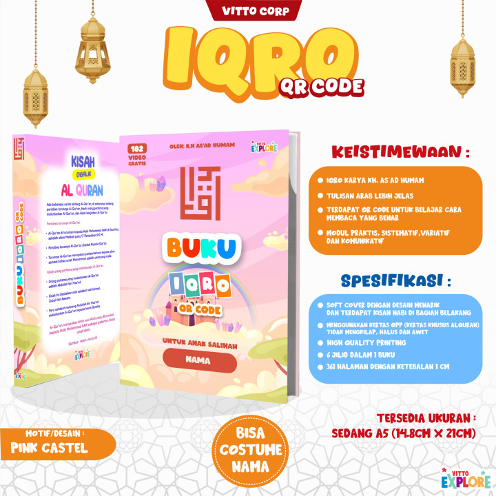 PO BUKU IQRO COSTUME NAMA BY VITTO