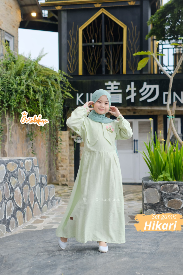 READY STOK SET GAMIS HIKARI KIDS BY ORISABILAQU