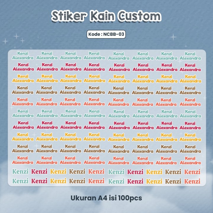 PO STIKER KAIN CUSTOM NAMA PANGGILAN MGL