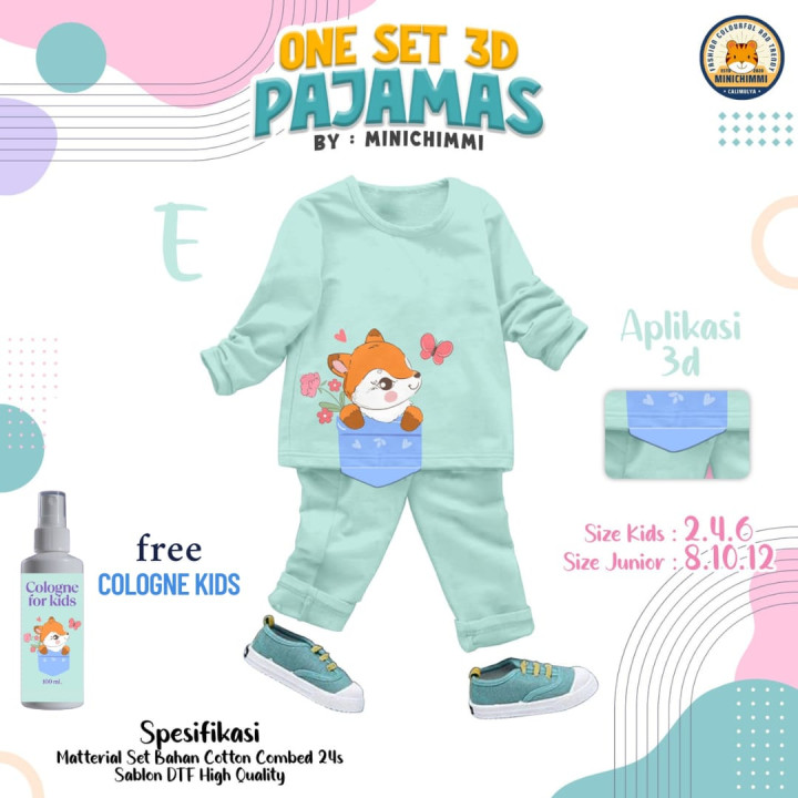 PO ONE SET 3D PAJAMAS MINICHIMMI
