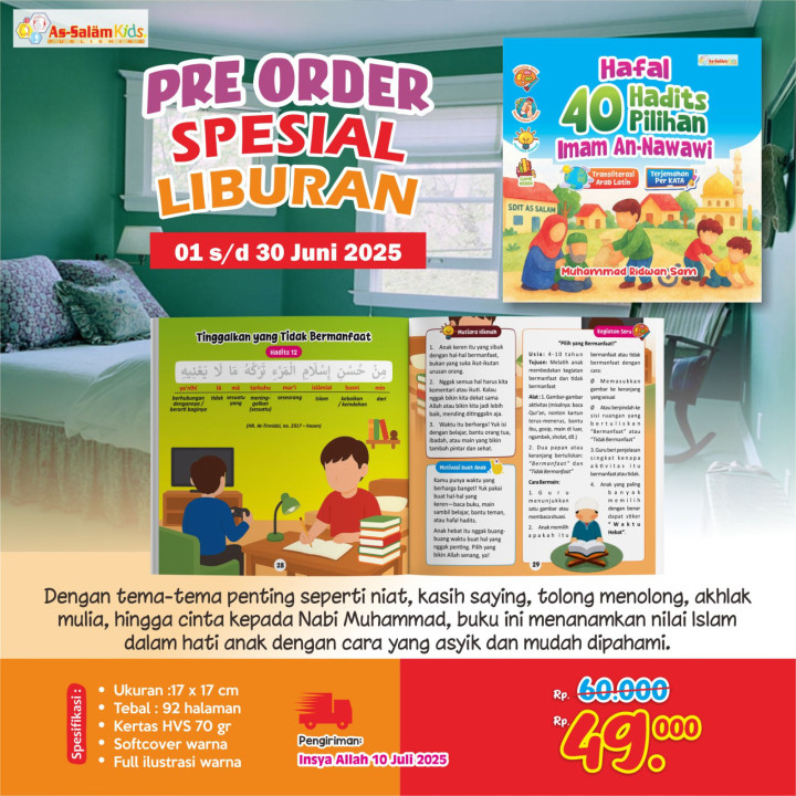PO BUKU HAFAL 40 HADIST PILIHAN IMAM AN-NAWAWI