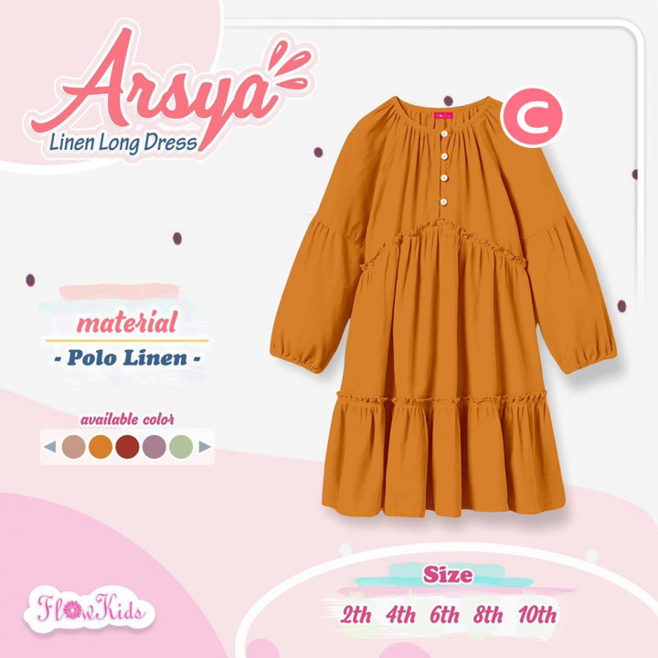 ARSYA LINEN LONG DRESS BY FLOW KIDS