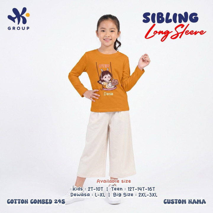 PO SIBLING TSHIRT CUSTOM NAME LENGAN PANJANG BY HK GROUP