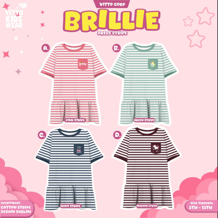 PO BRILLIE DRESS STRIPE BY VITTO KIDSWEAR