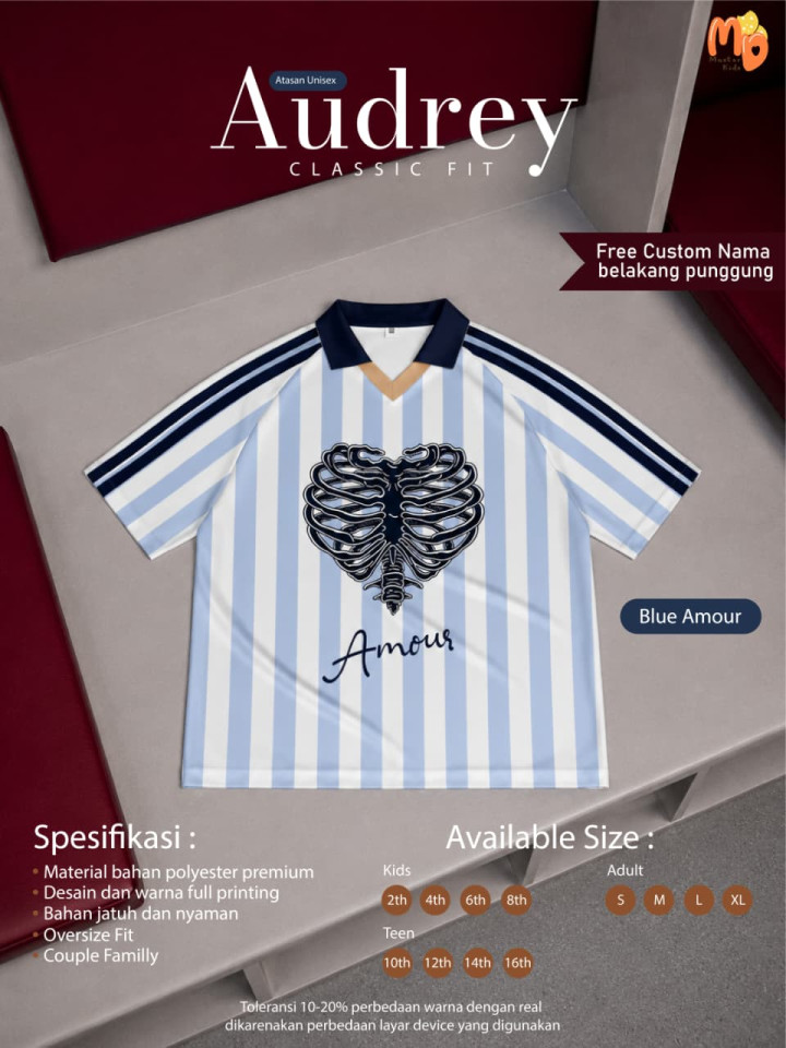 PO TSHIRT JERSEY AUDREY SPORTY CUSTOM NAMA BY MASTER KIDDOS