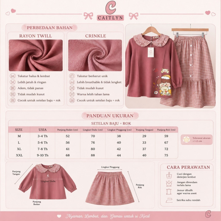 FAST PO CUTE BEAR SETELAN ANAK PEREMPUAN