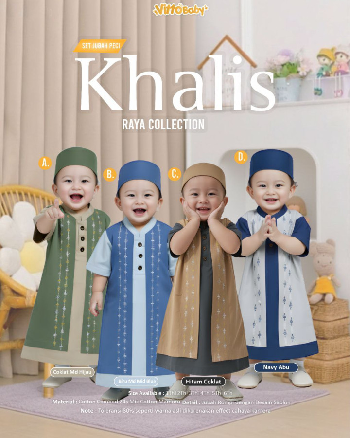 PO SET JUBAH KHALIS BY VITTO BABY