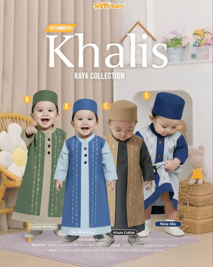 PO SET JUBAH KHALIS BY VITTO BABY