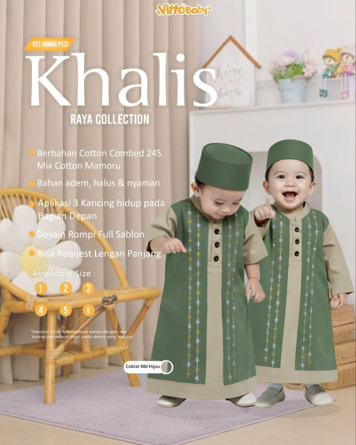 PO SET JUBAH KHALIS BY VITTO BABY