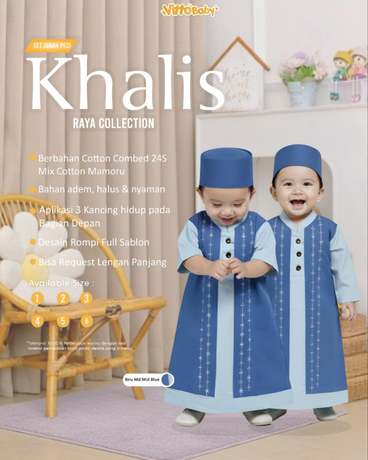 PO SET JUBAH KHALIS BY VITTO BABY