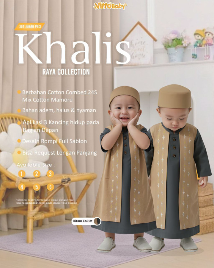 PO SET JUBAH KHALIS BY VITTO BABY