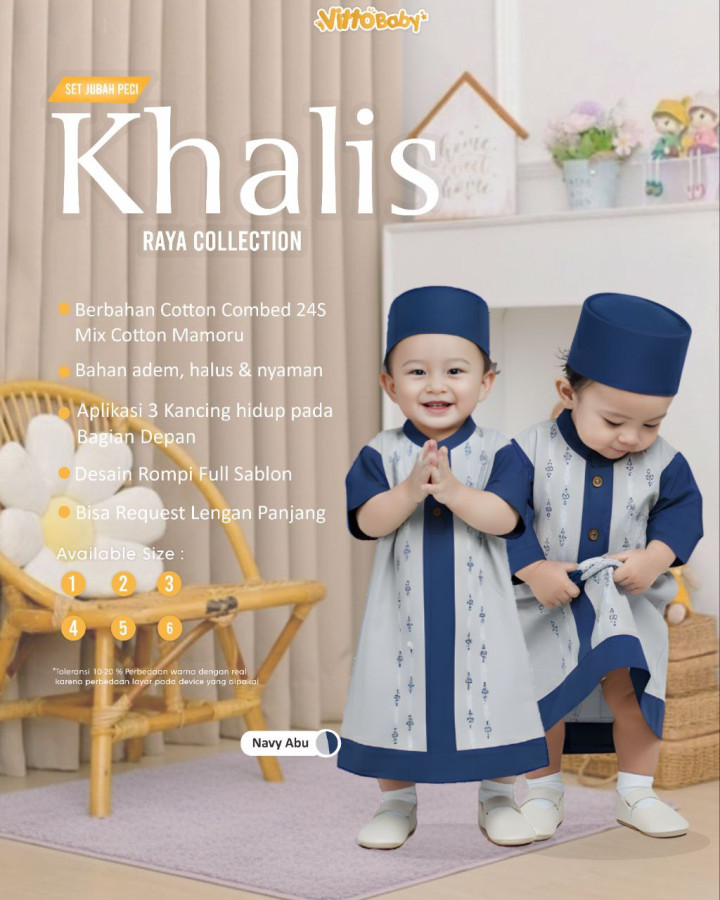 PO SET JUBAH KHALIS BY VITTO BABY