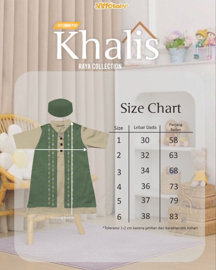 PO SET JUBAH KHALIS BY VITTO BABY