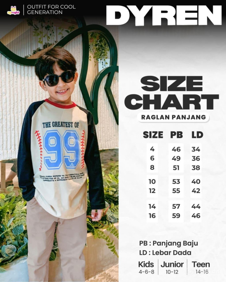 PO SHIRT DYREN RAGLAN 3 COLOR BY UPRIGHT KIDS
