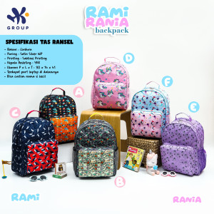 PO RAMI RANIA BACKPACK  CUSTOM NAME BY HK GRUP