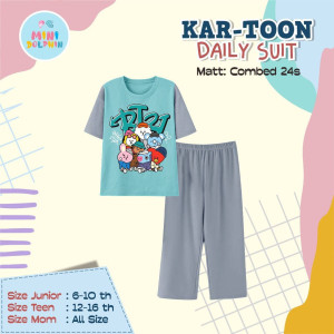 PO KARTOON DAILY SUIT PENDEK (JUN TEEN) BY MINI DOLPHIN